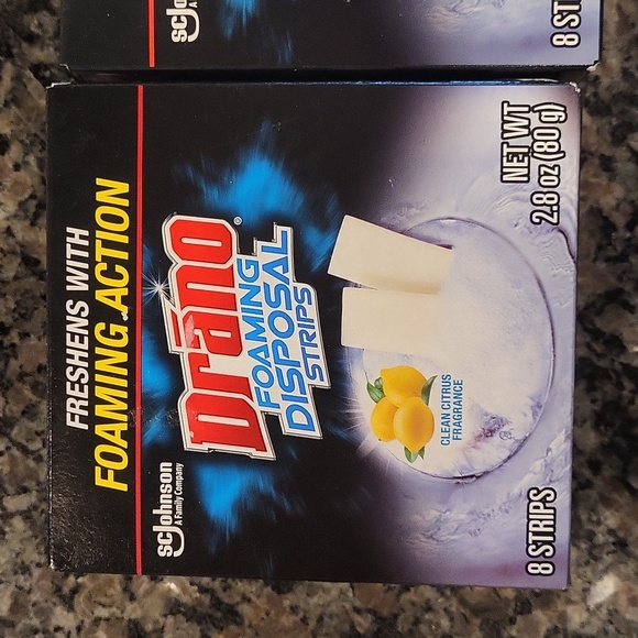 Lot of 2 Drano Disposal Strips - 8ct each new 2.8 oz clean citrus fragrance new - Picture 2 of 3
